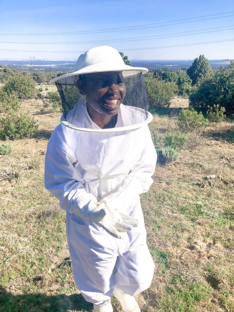 Auburn student pictured abroad in bee keeper suit in Spain